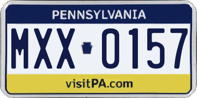 PA license plate MXX0157