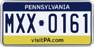PA license plate MXX0161