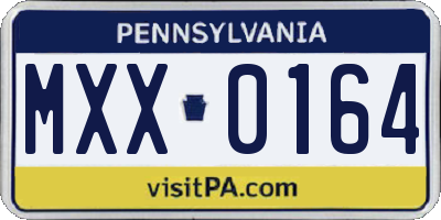 PA license plate MXX0164