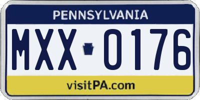 PA license plate MXX0176