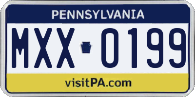 PA license plate MXX0199