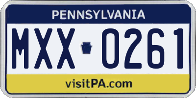 PA license plate MXX0261