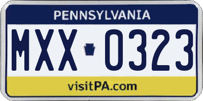 PA license plate MXX0323