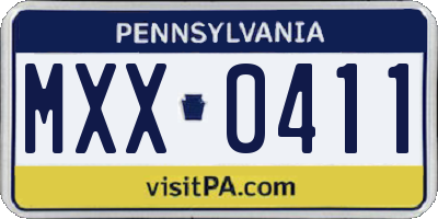 PA license plate MXX0411