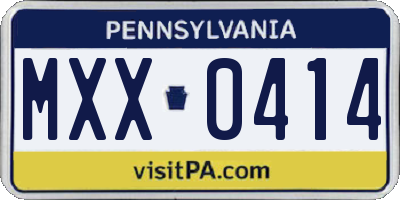 PA license plate MXX0414
