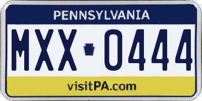 PA license plate MXX0444