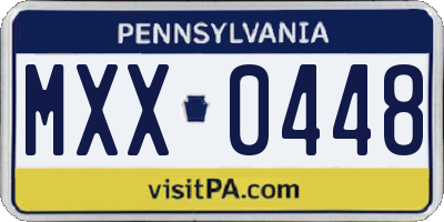 PA license plate MXX0448