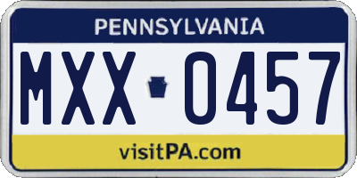 PA license plate MXX0457