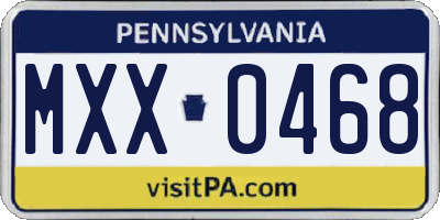 PA license plate MXX0468