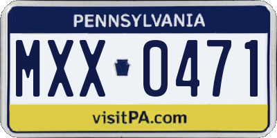 PA license plate MXX0471