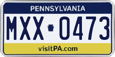 PA license plate MXX0473