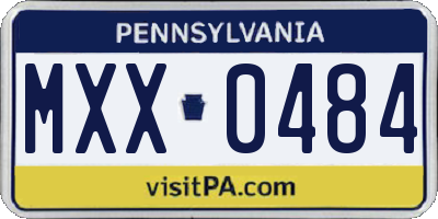 PA license plate MXX0484