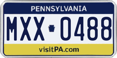 PA license plate MXX0488