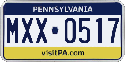 PA license plate MXX0517