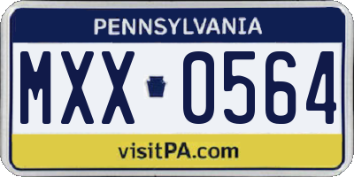 PA license plate MXX0564