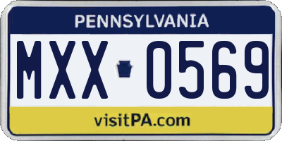 PA license plate MXX0569