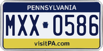 PA license plate MXX0586