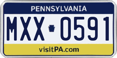 PA license plate MXX0591