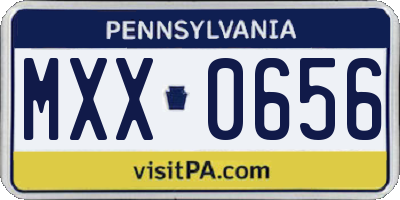 PA license plate MXX0656