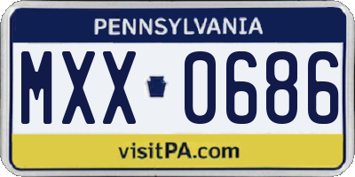 PA license plate MXX0686