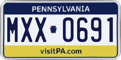 PA license plate MXX0691