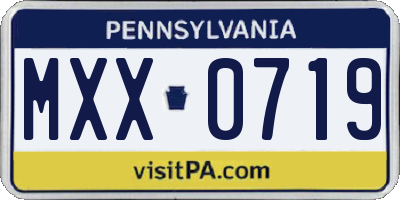 PA license plate MXX0719