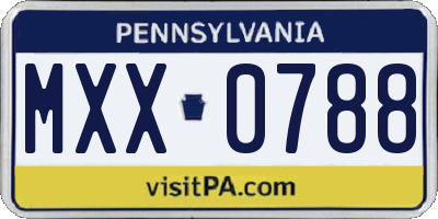 PA license plate MXX0788