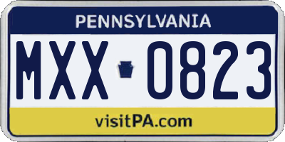 PA license plate MXX0823