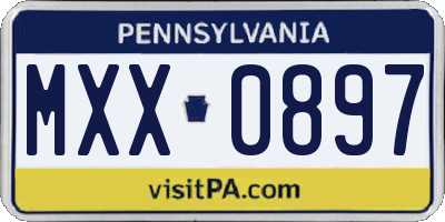 PA license plate MXX0897