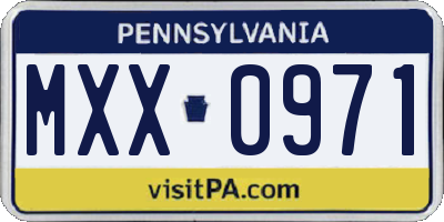PA license plate MXX0971