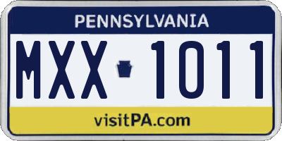PA license plate MXX1011