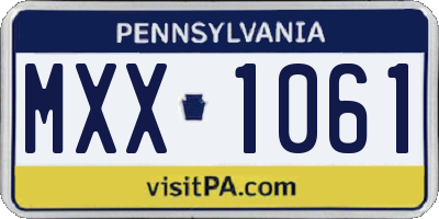 PA license plate MXX1061