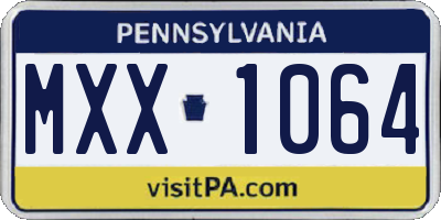 PA license plate MXX1064