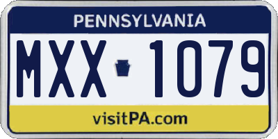 PA license plate MXX1079