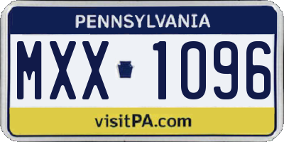 PA license plate MXX1096
