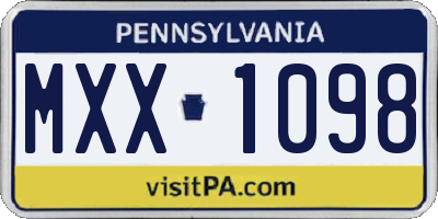 PA license plate MXX1098