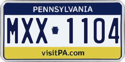 PA license plate MXX1104
