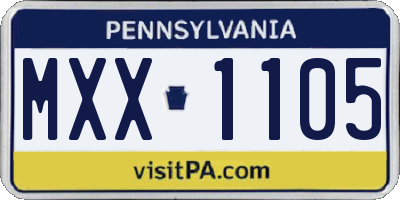 PA license plate MXX1105