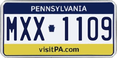 PA license plate MXX1109