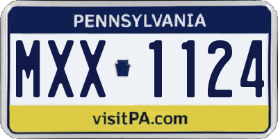 PA license plate MXX1124