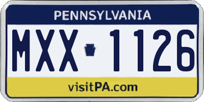 PA license plate MXX1126