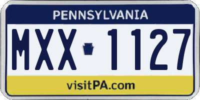 PA license plate MXX1127