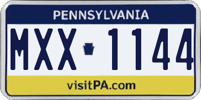 PA license plate MXX1144