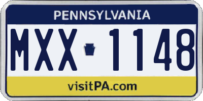 PA license plate MXX1148