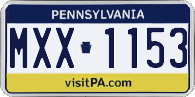PA license plate MXX1153