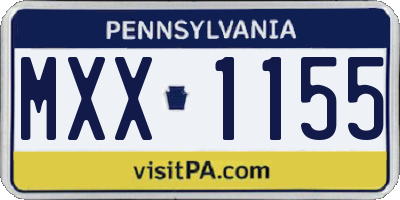 PA license plate MXX1155