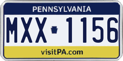 PA license plate MXX1156