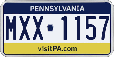 PA license plate MXX1157