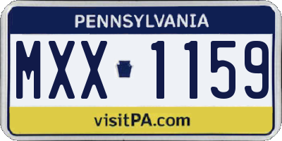 PA license plate MXX1159