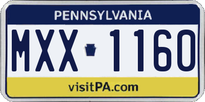 PA license plate MXX1160